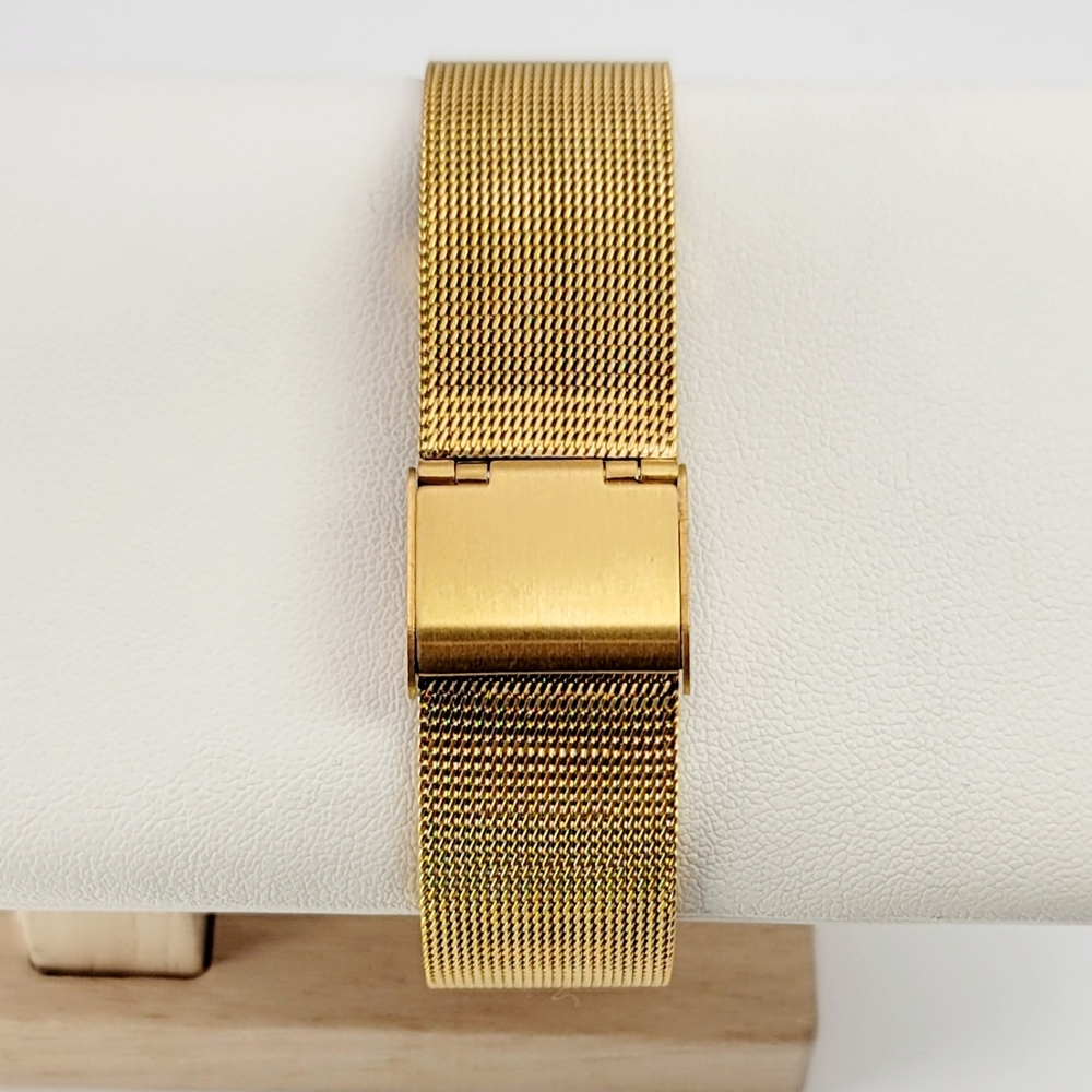 Vintage Citizen Elegance 2200 Gold Tank Watch – Black Dial, Mesh Band, Unisex - Picture 4 of 7